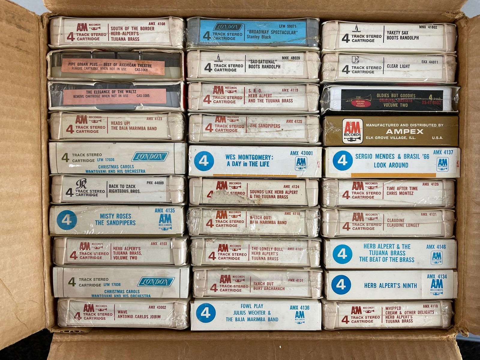 Group of Vintage NOS 4 Track Stereo Cartridges: In-House Shipping Option: If you would like to use our in-house shipping service, please select “Arrange My Own Shipping” when paying your invoice. After payment, our in-house shipping team