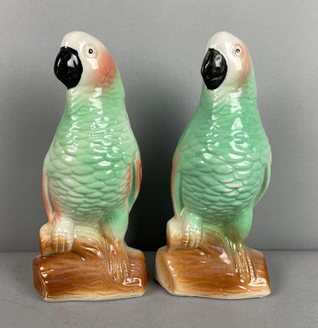 Group of 2 Vintage Brazilian Ceramic Parrot Figurines (1 of 3)