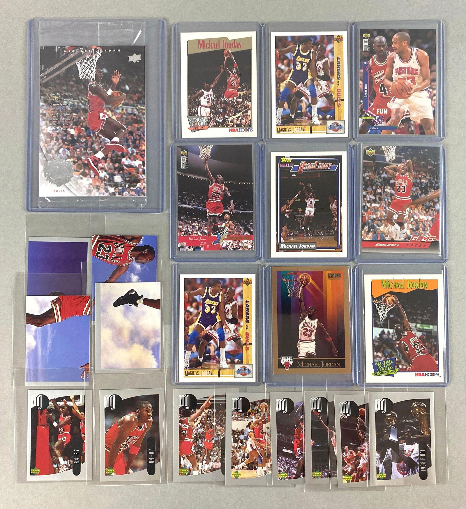 10 - Michael Jordan Cards + 30 - 1998 Upper Deck MJ Stickers (1 of 2)