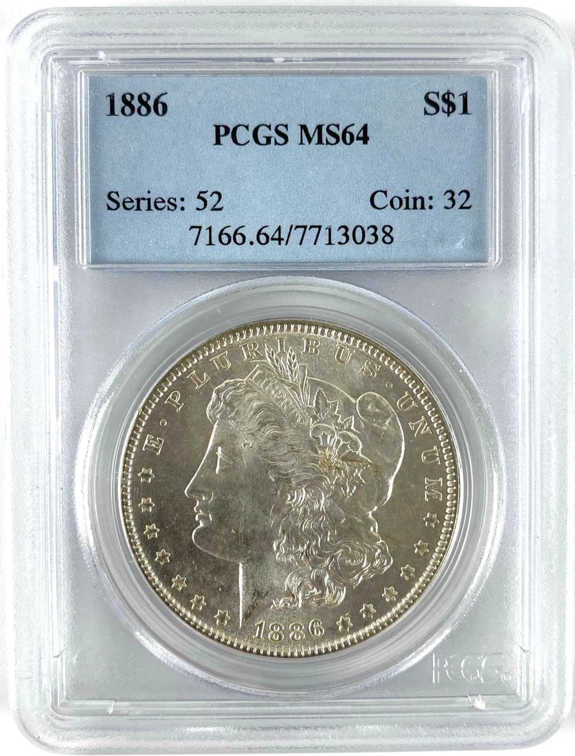1886 PCGS Graded MS 64 US Morgan Silver Dollar (1 of 2)