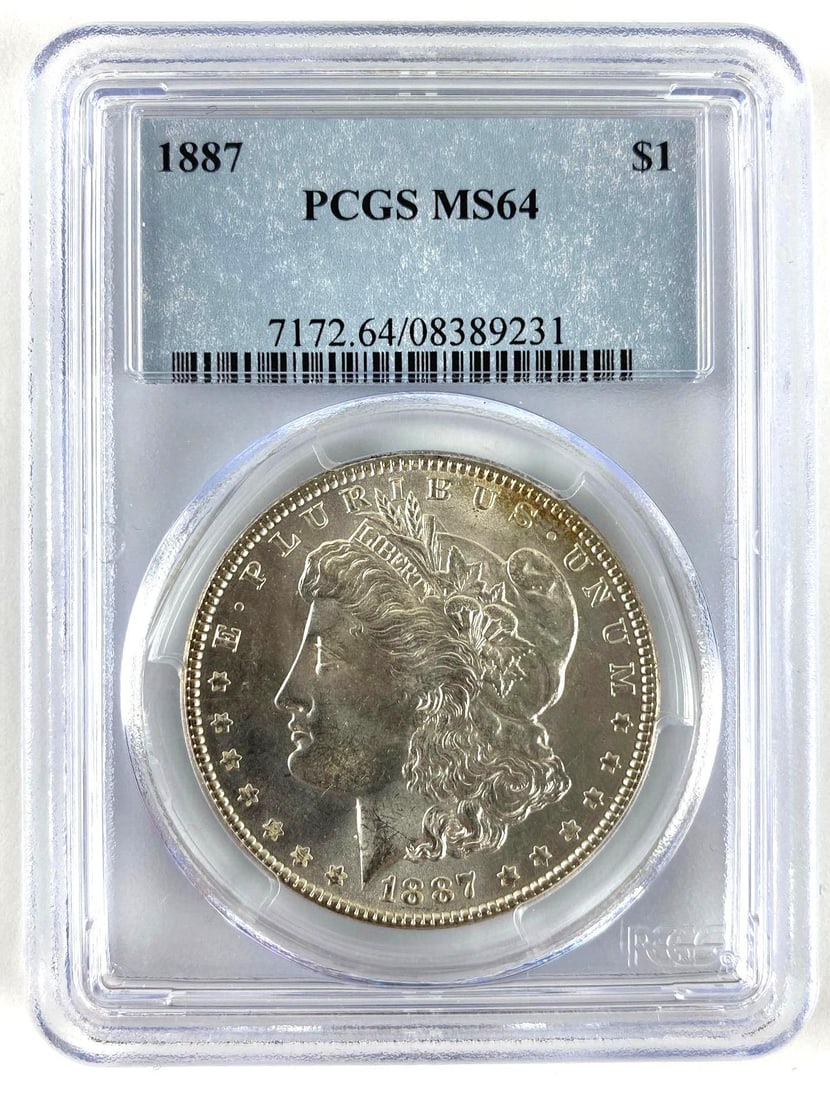 1887 PCGS Graded MS 64 US Morgan Silver Dollar (1 of 2)