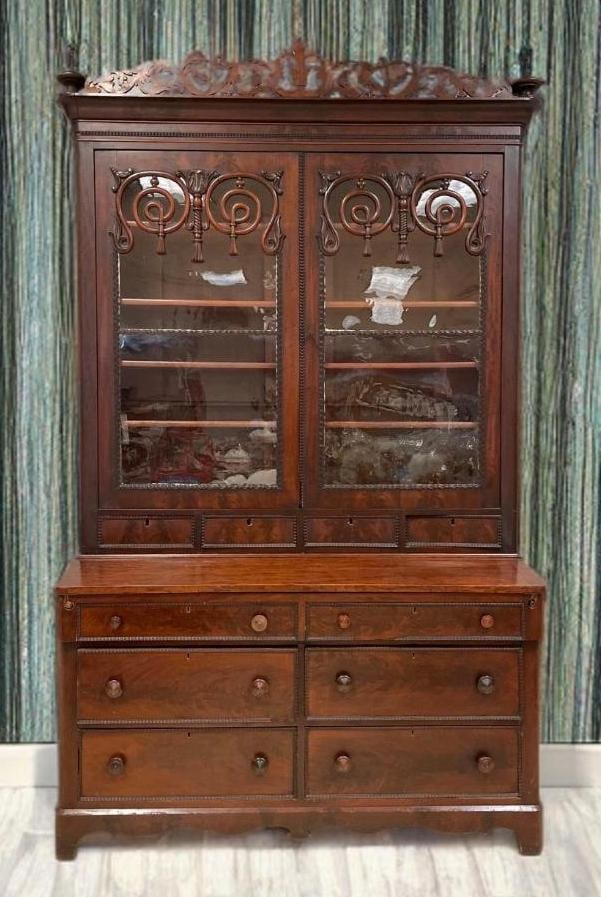 Antique American Late Classical Mahogany Secretary Bookcase (1 of 17)