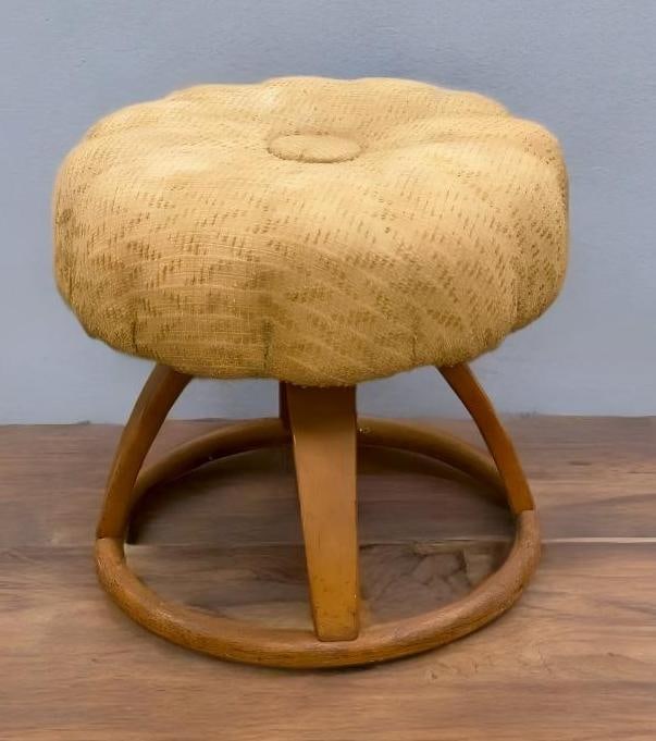 Heywood Wakefield Style Swivel Ottoman (1 of 5)