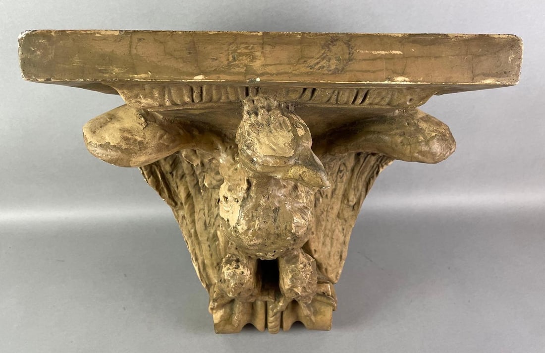 Antique Plaster Eagle Motif Wall Shelf (1 of 5)