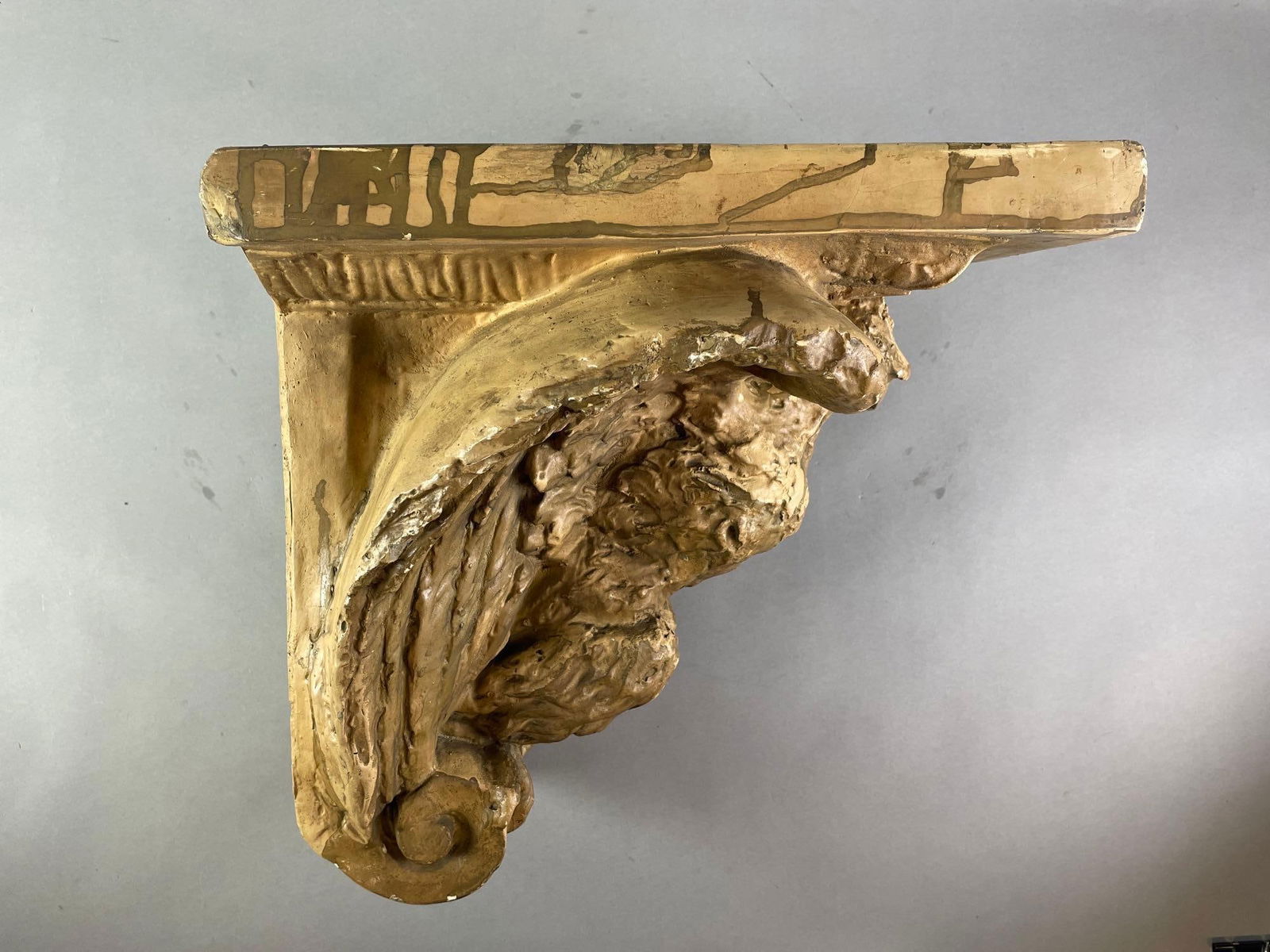 Antique Plaster Eagle Motif Wall Shelf - 5