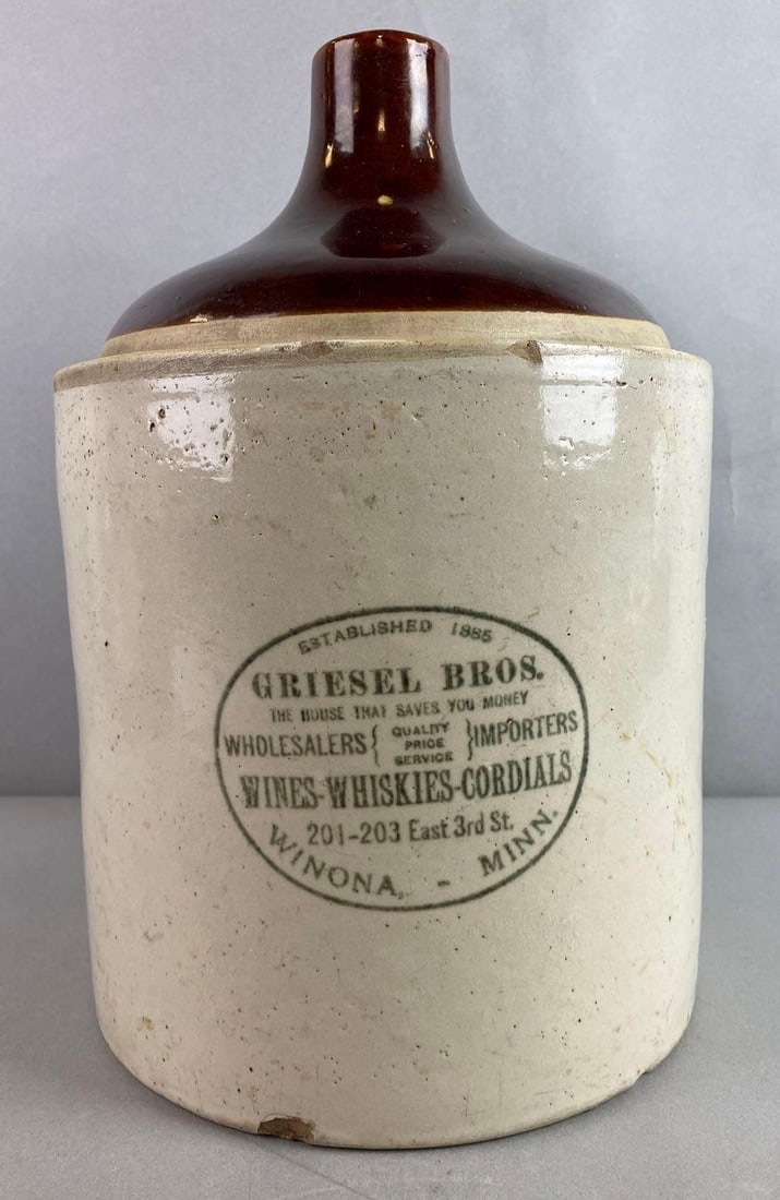 Griesel Bros. Winona Minnesota Advertising Stoneware Jug (1 of 5)
