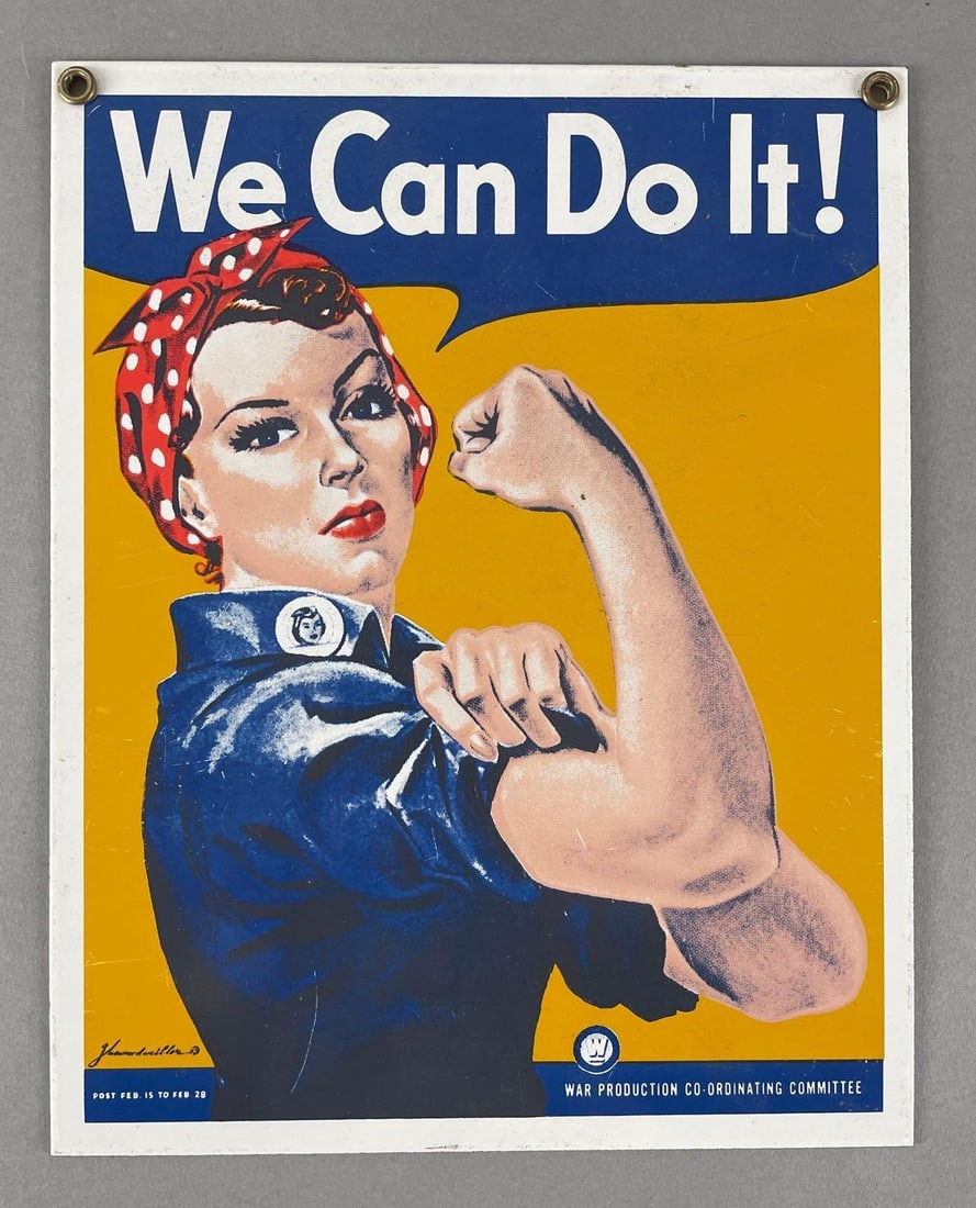Reproduction We Can Do It Rosie the Riveter Porcelain Advertising Sign (1 of 2)