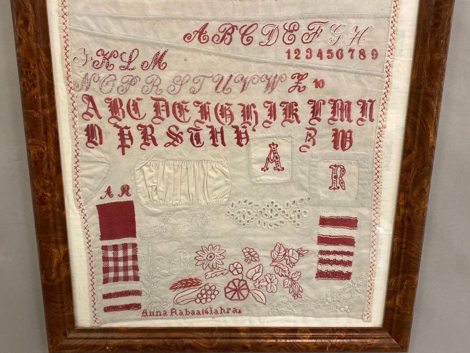 Victorian Anna R. Needlepoint Sampler - 3