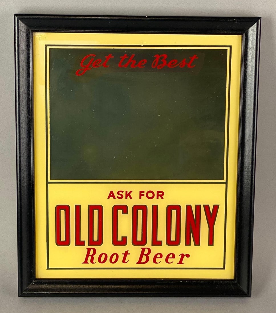 Vintage 1940 Old Colony Root Beet ROG Advertising Mirror (1 of 3)