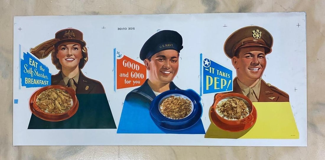 Vintage 1940s Kelloggs Armed Forces Advertising Poster (1 of 3)