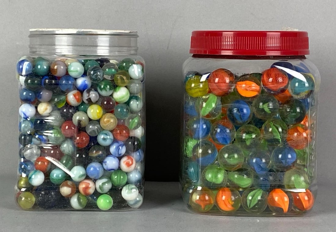 Group of 2 Jars of Glass Marbles (1 of 3)
