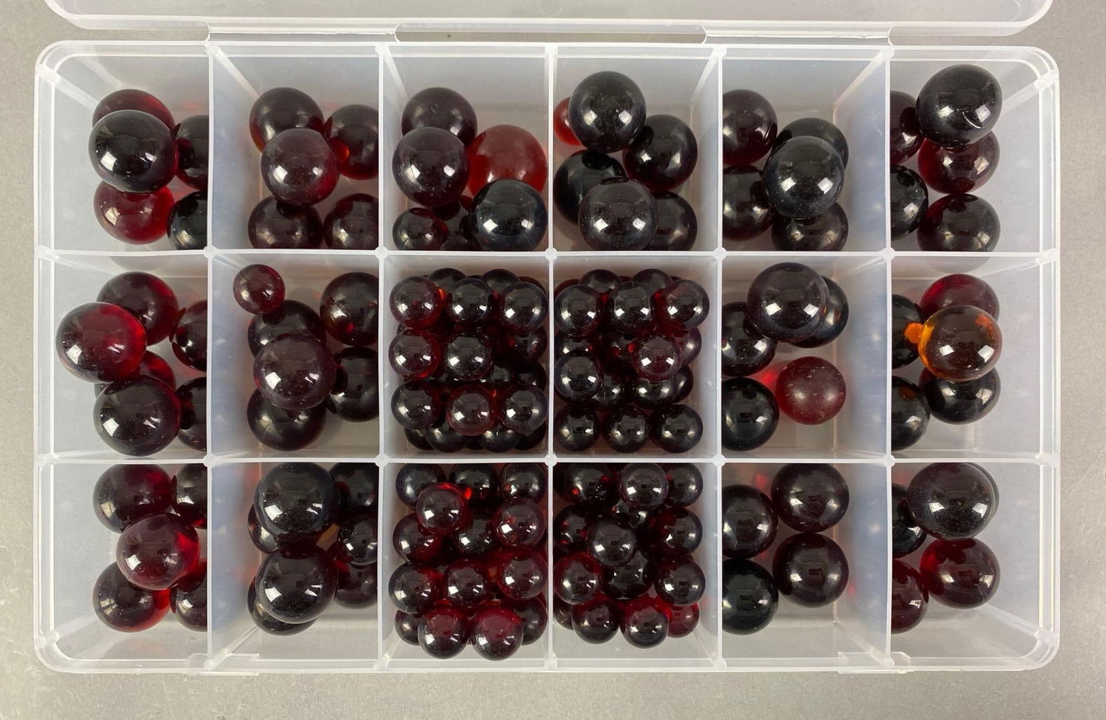 Group of Red Glass Marbles (1 of 3)