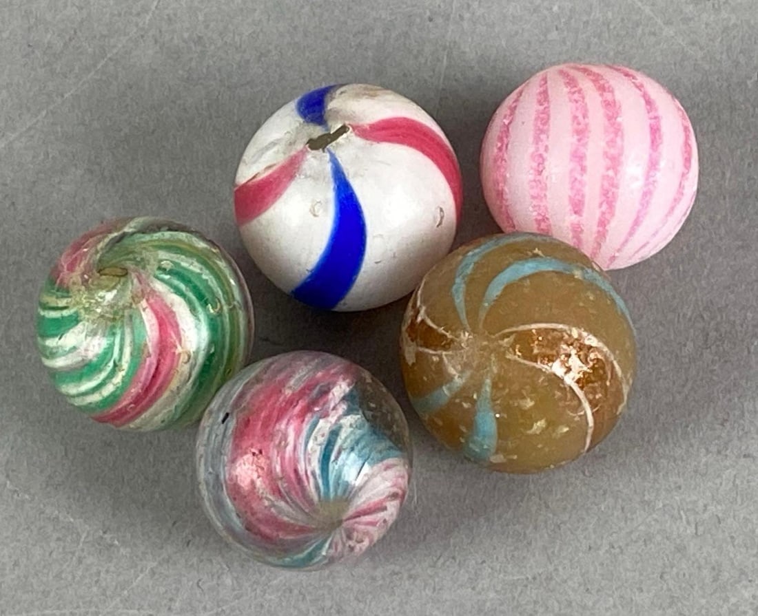 Group of German Onion Skin and Other Glass Marbles (1 of 2)