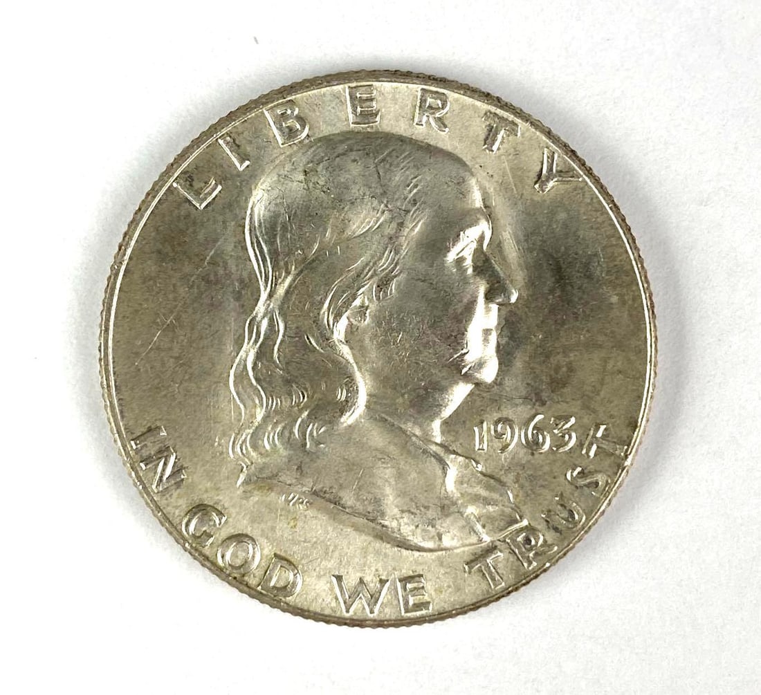 1963 D Benjamin Franklin Silver Half Dollar (1 of 2)