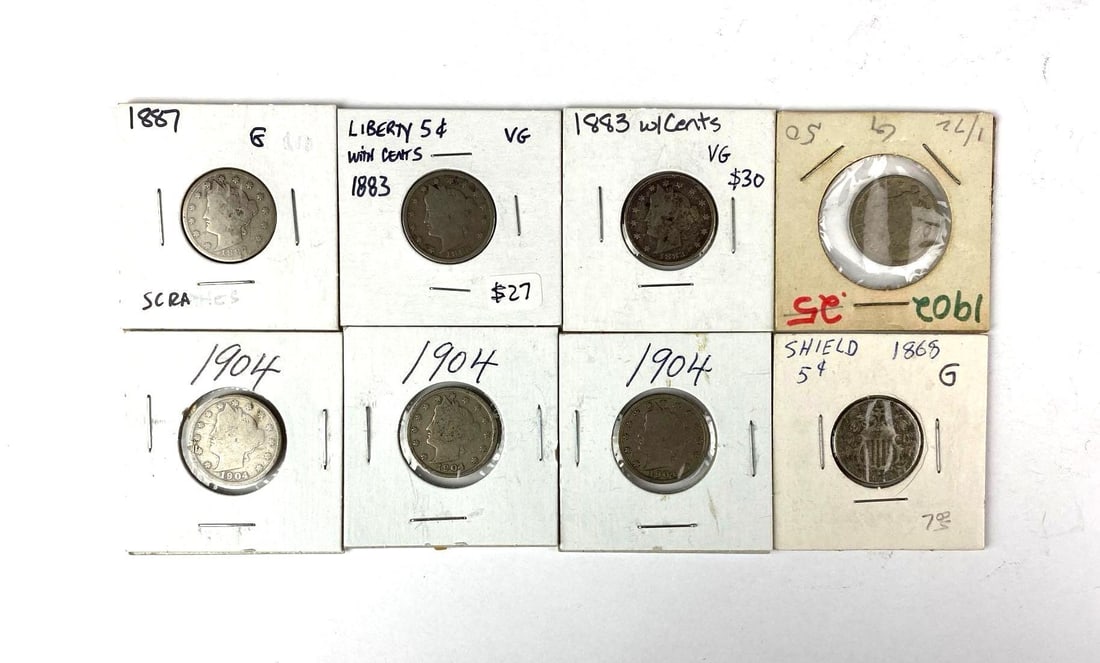 Group of 8 US Nickels (1 of 2)