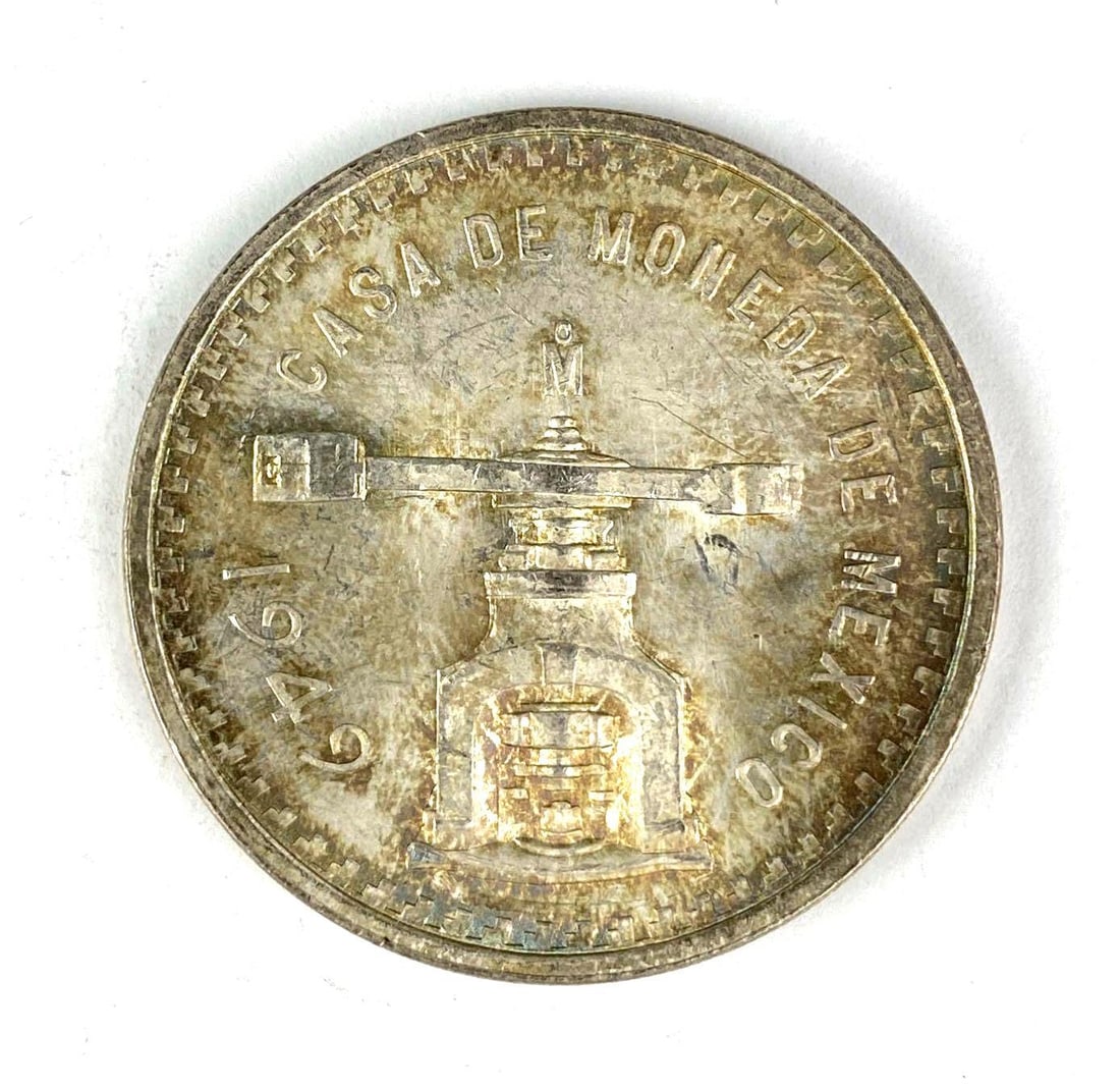1949 Mexico Balance Scale 1 oz .925 Sterling Silver Round (1 of 2)