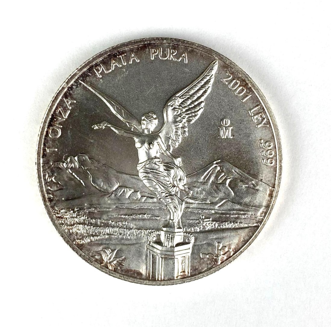 2001 Mexico Libertad 1 Onza 1 oz .999 Fine Silver Round (1 of 2)