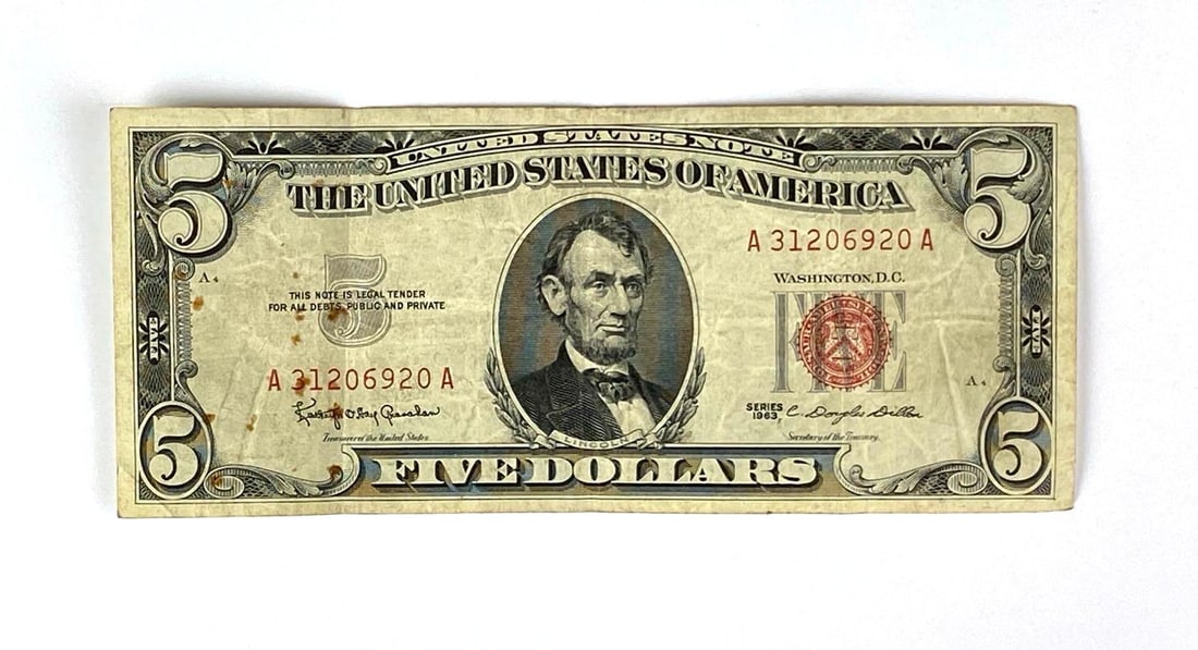 1963 US Red Seal $2 Note (1 of 2)