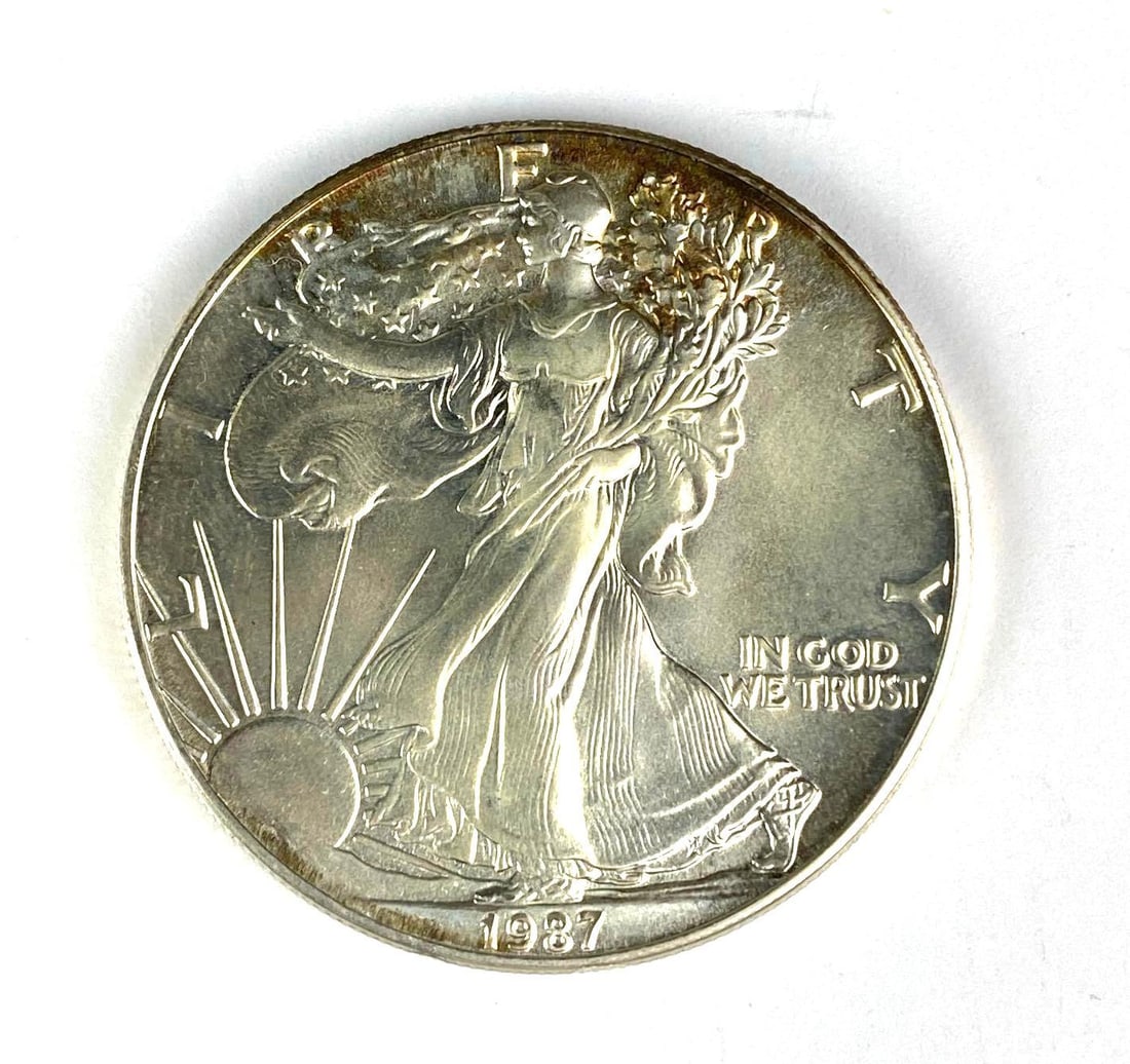 1987 American Silver Eagle 1 oz Fine Silver Dollar (1 of 2)