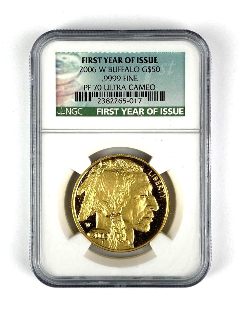 2006 W $50 Gold Buffalo 1 oz .9999 Fine Gold NGC Graded PF70 Ultra Cameo: In-House Shipping Option: If you would like to use our in-house shipping service, please select “Arrange My Own Shipping” when paying your invoice. After payment, our in-house shipping team