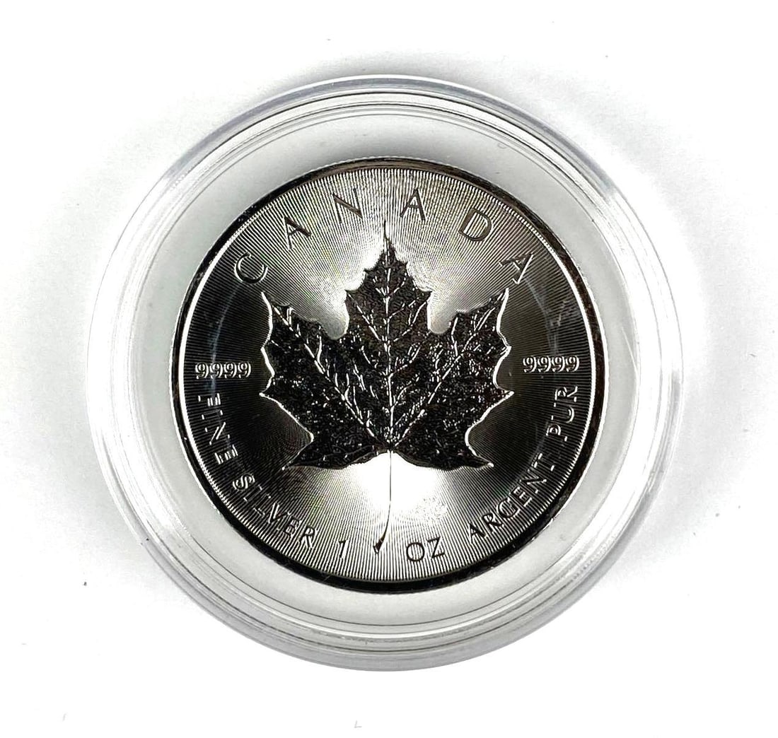 2020 Canada $5 Maple Leaf with Maple Leaf Privy 1 oz .9999 Fine Silver Coin (1 of 2)