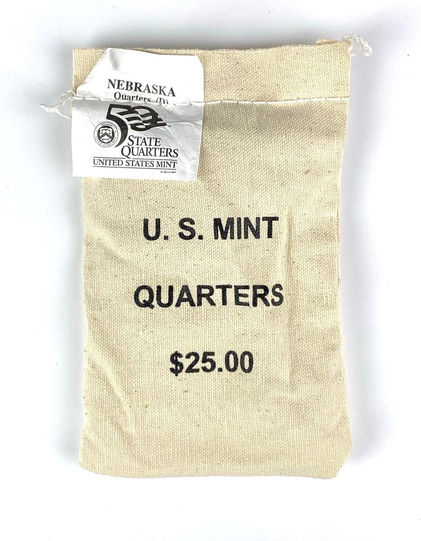 US Mint $25 Nebraska D State Quarter in Original Canvas Bag (1 of 2)
