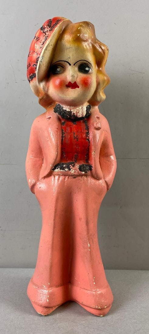 Vintage Carnival Chalkware Female Suit Figure (1 of 4)