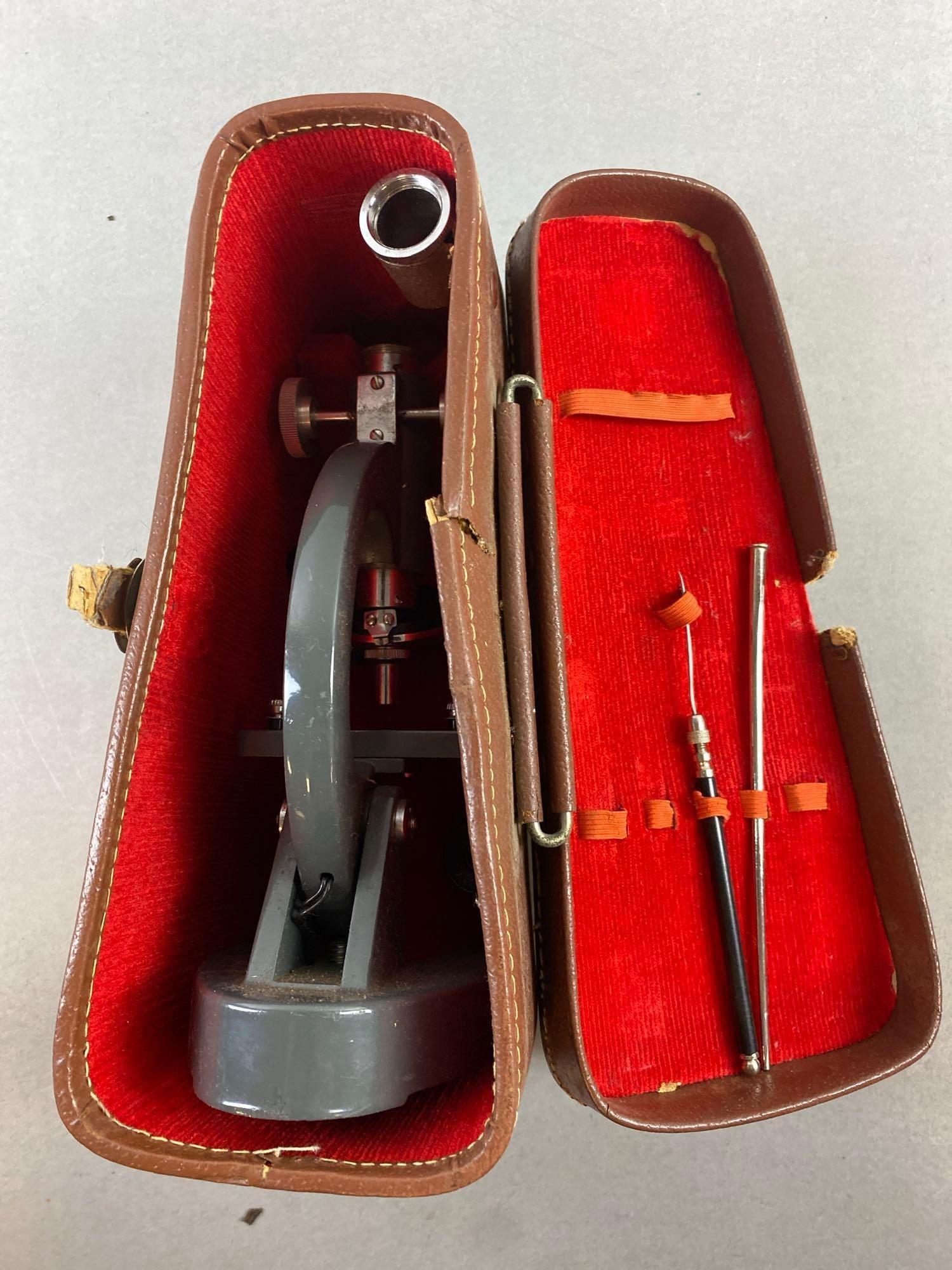 Vintage Microscope Kit in Leather Case - 3