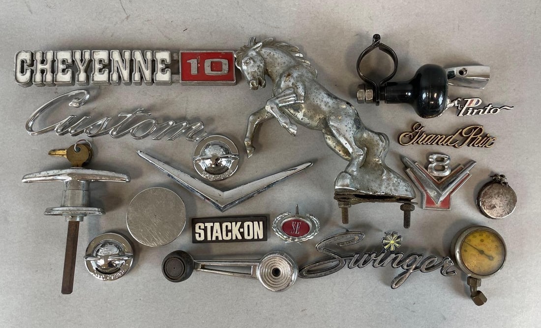 Group of Chrome Car Badges and More (1 of 3)