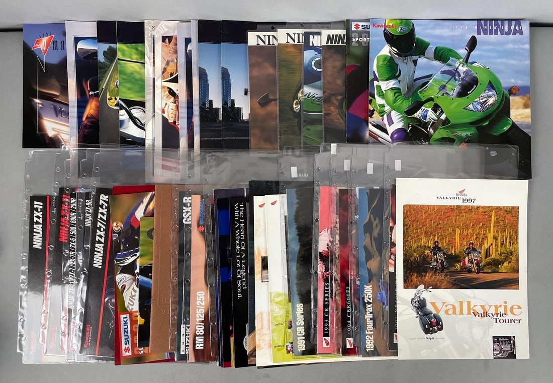 Group of 44 Motorcycle Advertising Brochures (1 of 3)