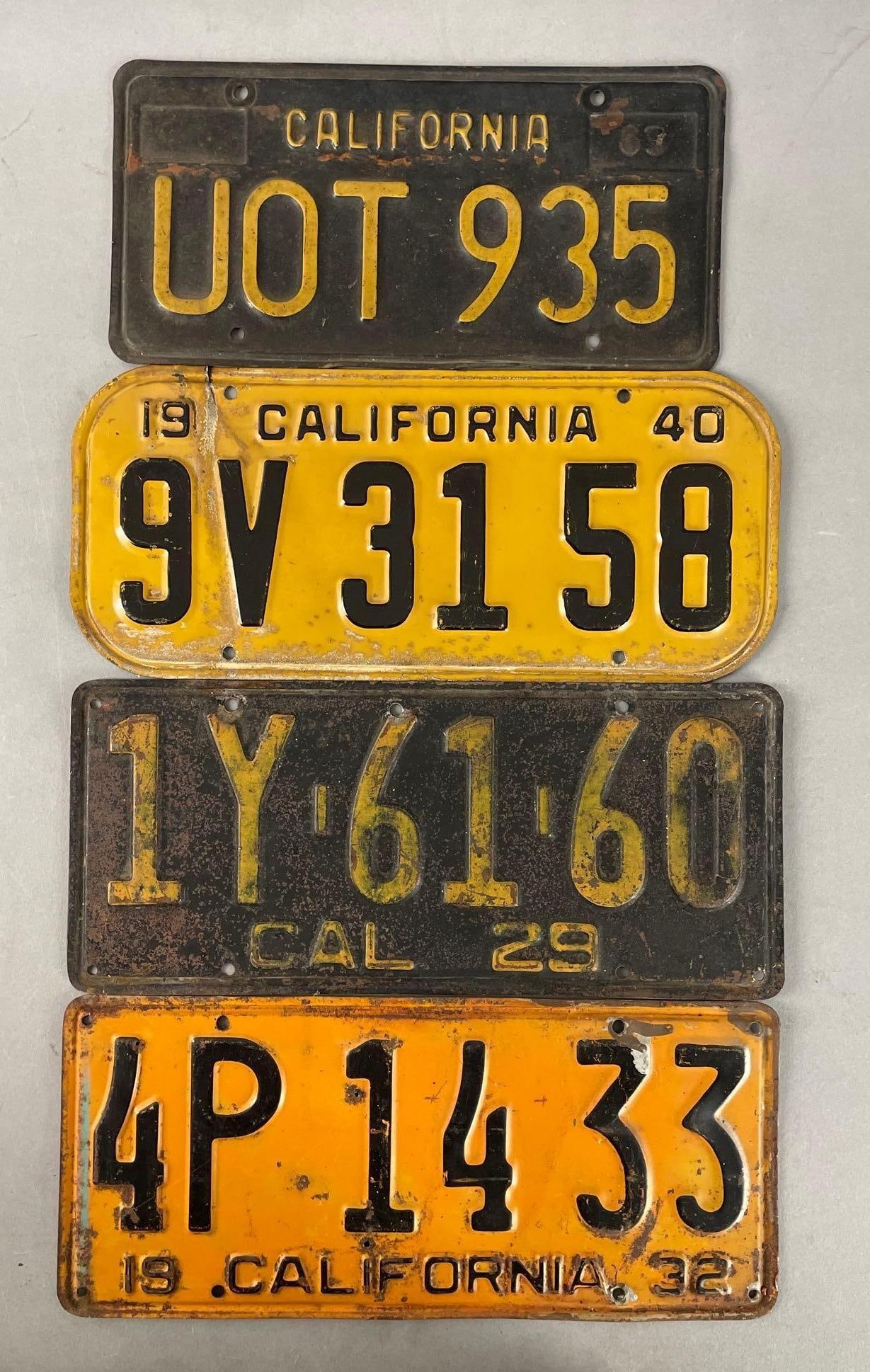 Group of Vintage California License Plates (1 of 3)