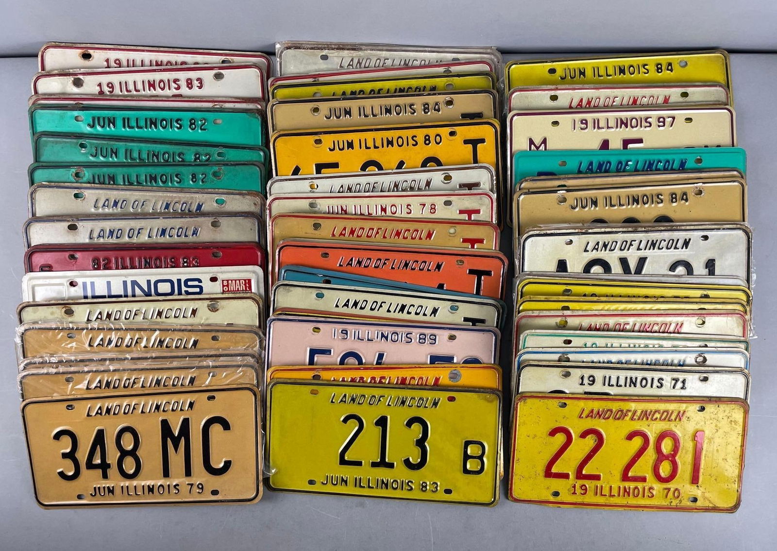 Group of Illinois License Plates (1 of 3)