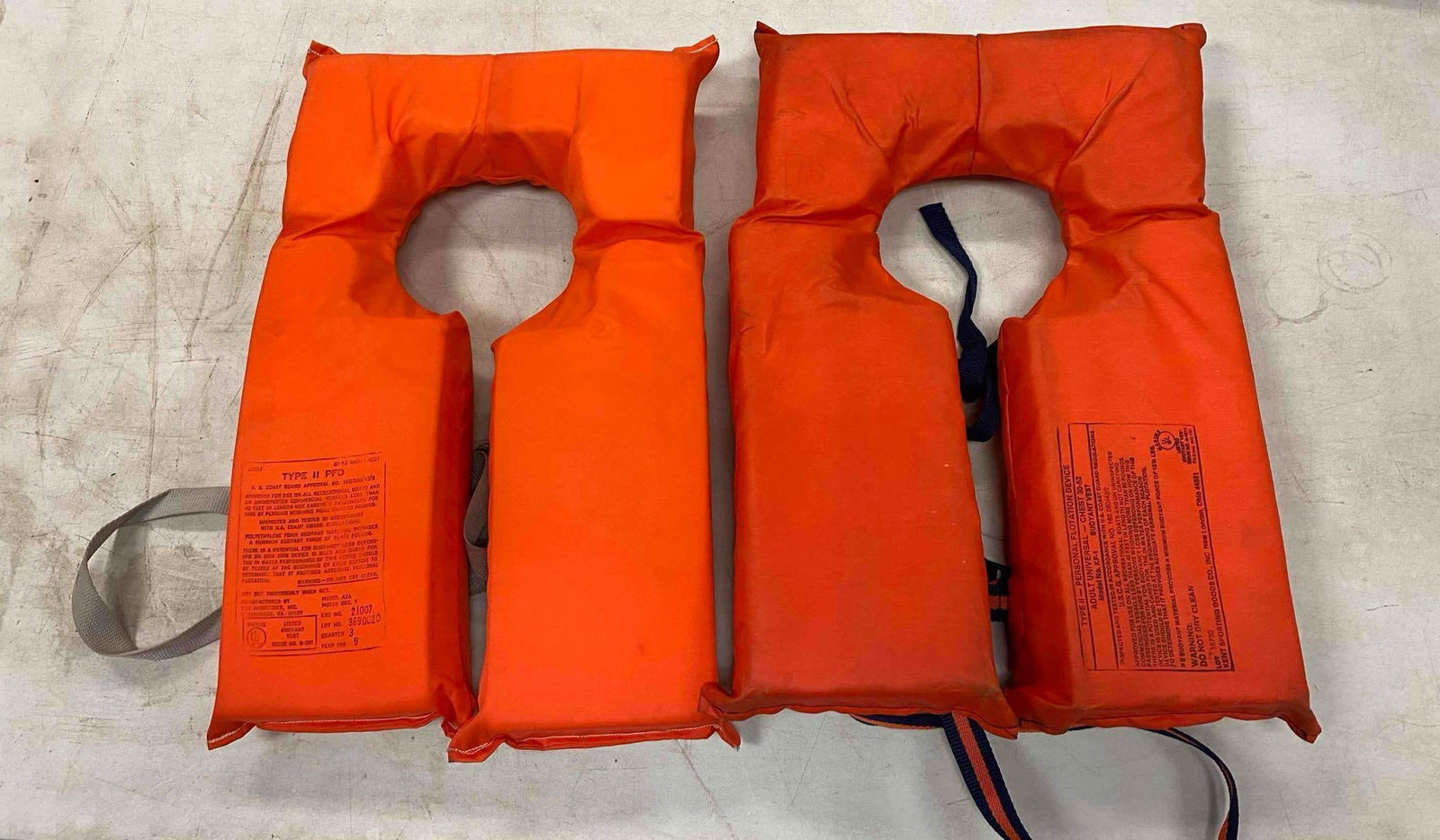 Group of 2 Type II personnel Floatation Devices (1 of 5)