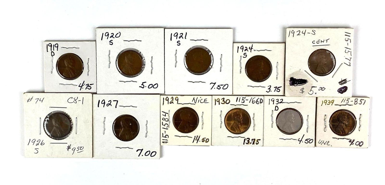 Group of 11 US Lincoln Head Cents (1 of 2)