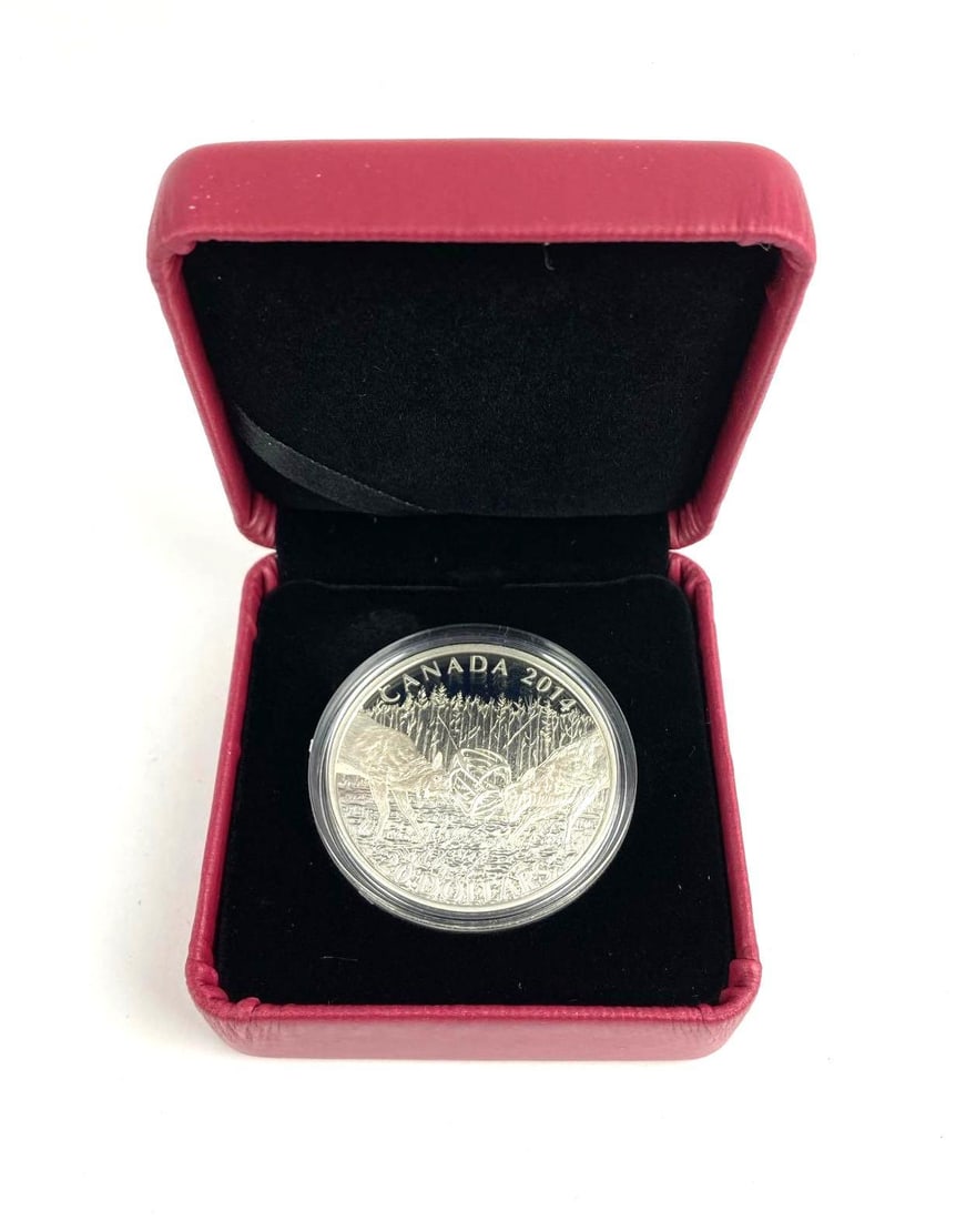 2014 Royal Canadian Mint $20 The White Tailed Deer .999 Fine Silver Proof Coin (1 of 6)