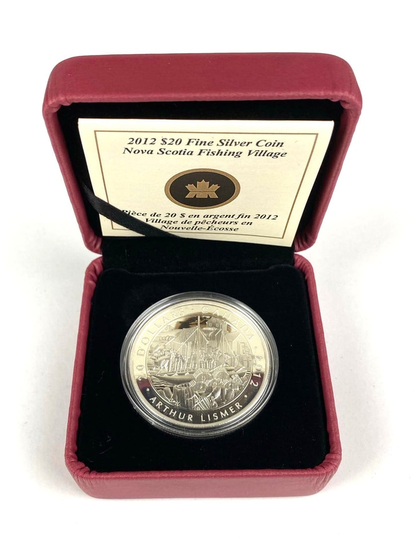 2012 Royal Canadian Mint $20 Nova Scotia Fishing Village .999 Fine Silver Proof Coin (1 of 6)