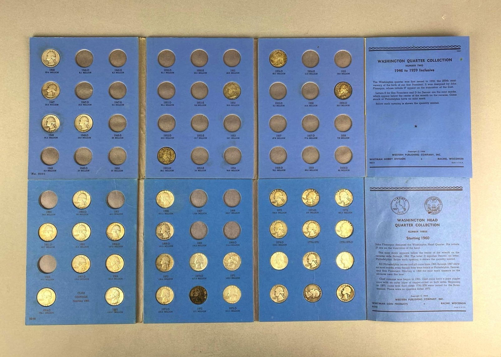 Group of 36 US Washington Quarters in Whitman Albums (1 of 5)