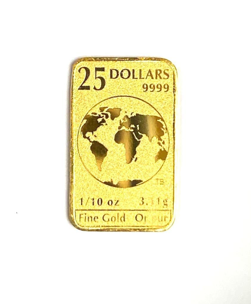 2019 Canada $25 Global Trade 1/10th oz 9999 Fine Gold Ingot/ Bar Coin (1 of 2)