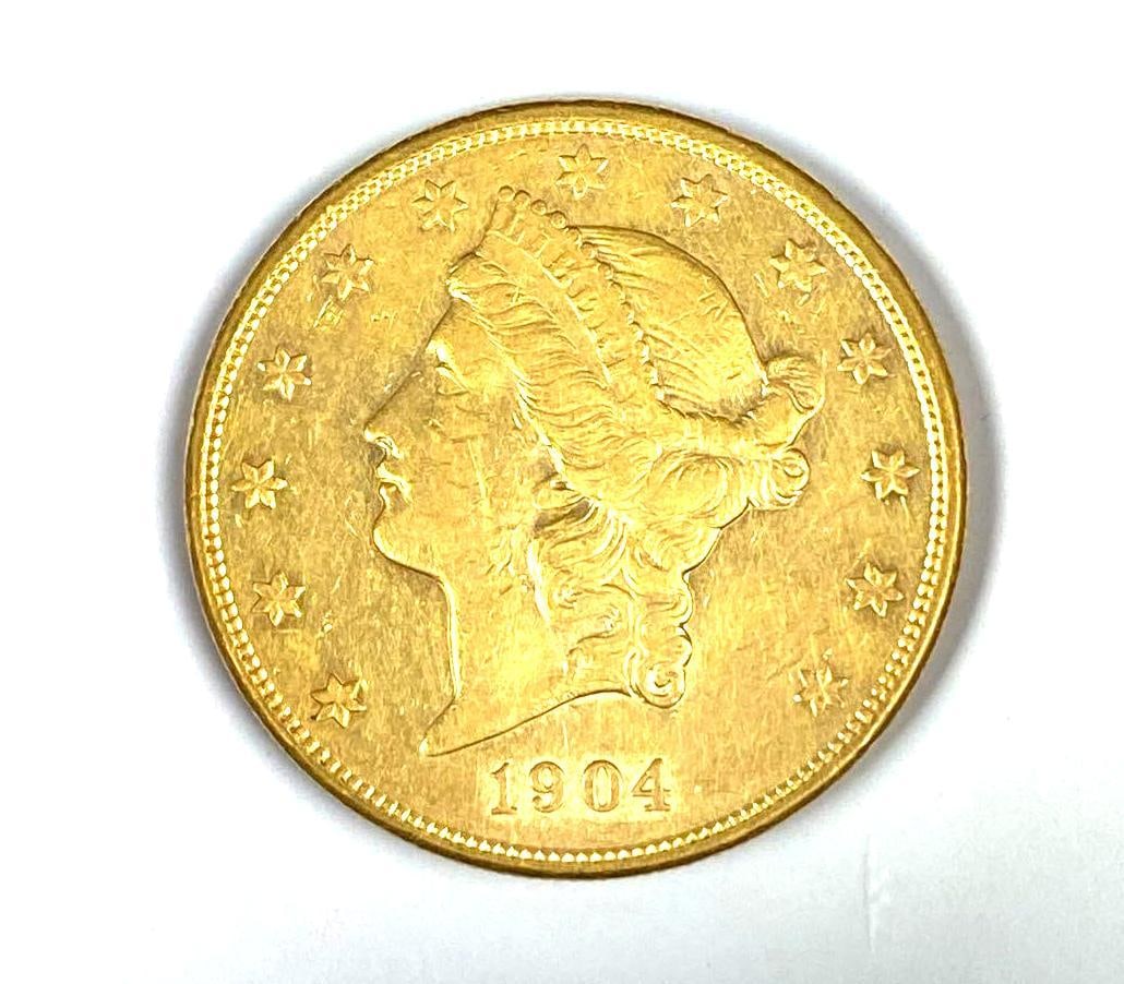 1904 $20 US Liberty Gold Head Coin (1 of 2)