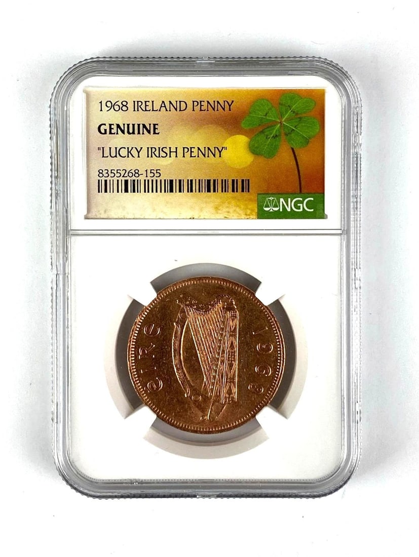 1968 Irish Penny Lucky Irish Penny NGC Graded Genuine: In-House Shipping Option: If you would like to use our in-house shipping service, please select “Arrange My Own Shipping” when paying your invoice. After payment, our in-house shipping team wi