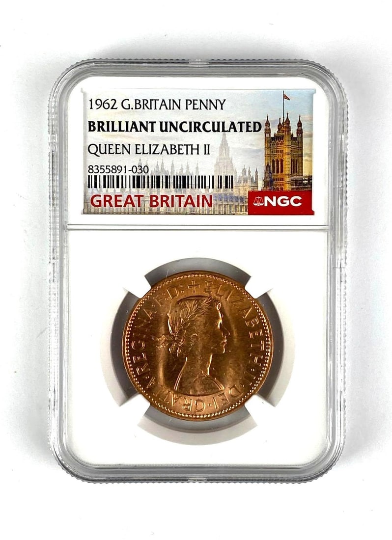 1962 Great Britain Penny BU NGC Graded (1 of 2)