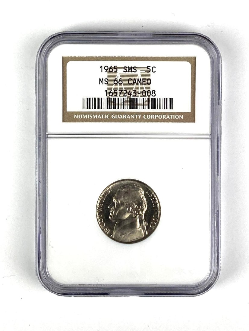 1965 SMS US Jefferson Nickel NGC Graded MS66 Cameo (1 of 2)