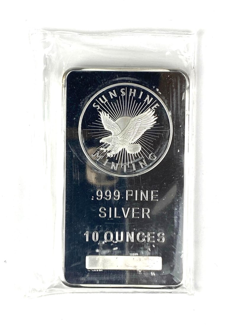 Sunshine Minting Eagle 10 oz .999 Fine Silver Ingot/ Bar (1 of 2)