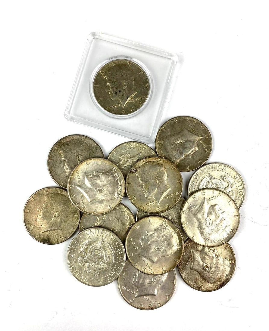 Group of 15 US Kennedy Half Dollars (1 of 1)