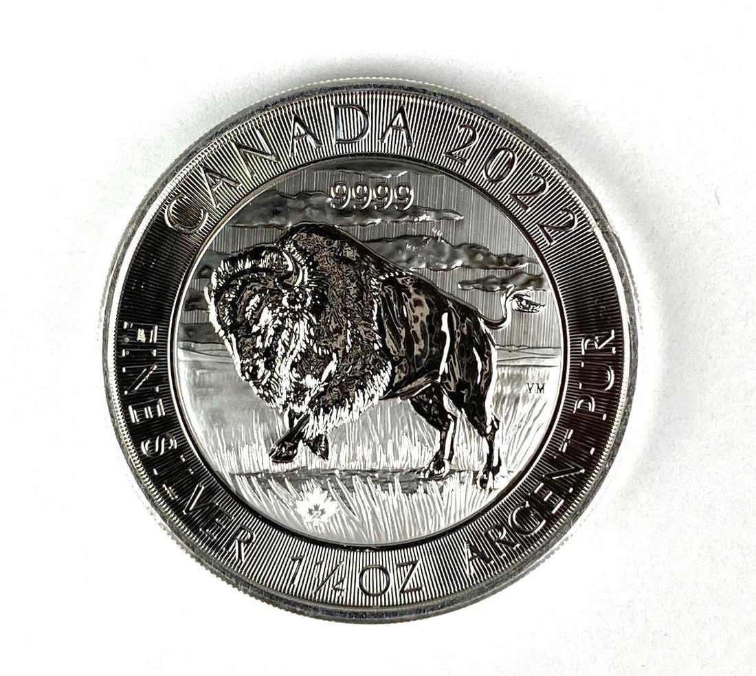 2022 Canada $8 Bison 1.25 oz 9999 Fine Silver Coin (1 of 2)