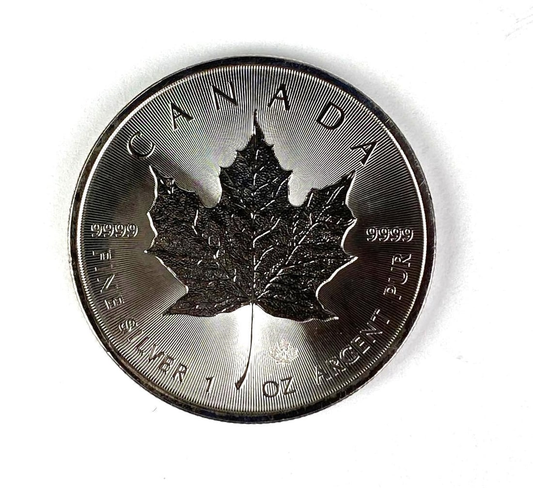 2021 Canada $5 Maple Leaf with Maple Leaf Privy 1 oz 9999 Fine Silver Coin (1 of 2)