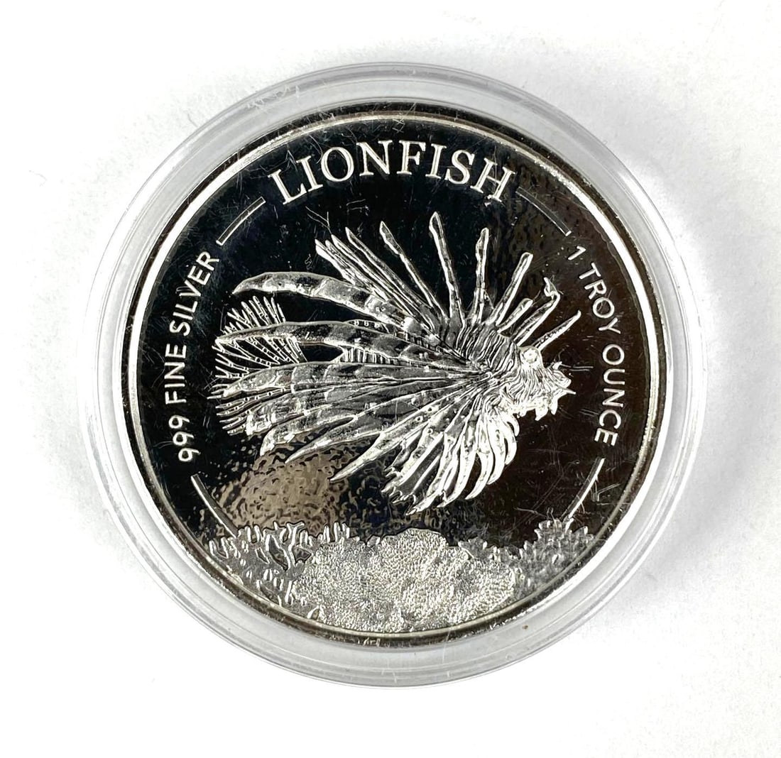 2019 Barbados $1 Lionfish 1 oz .999 Fine Silver Coin (1 of 2)