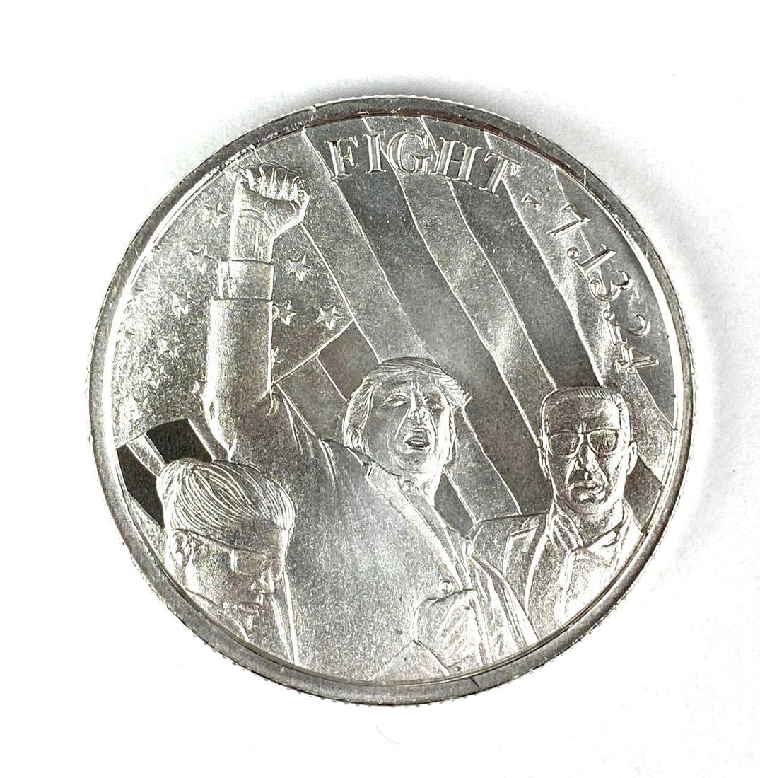 2024 Donald J. Trump Fight 1 oz .999 Fine Silver Round (1 of 2)