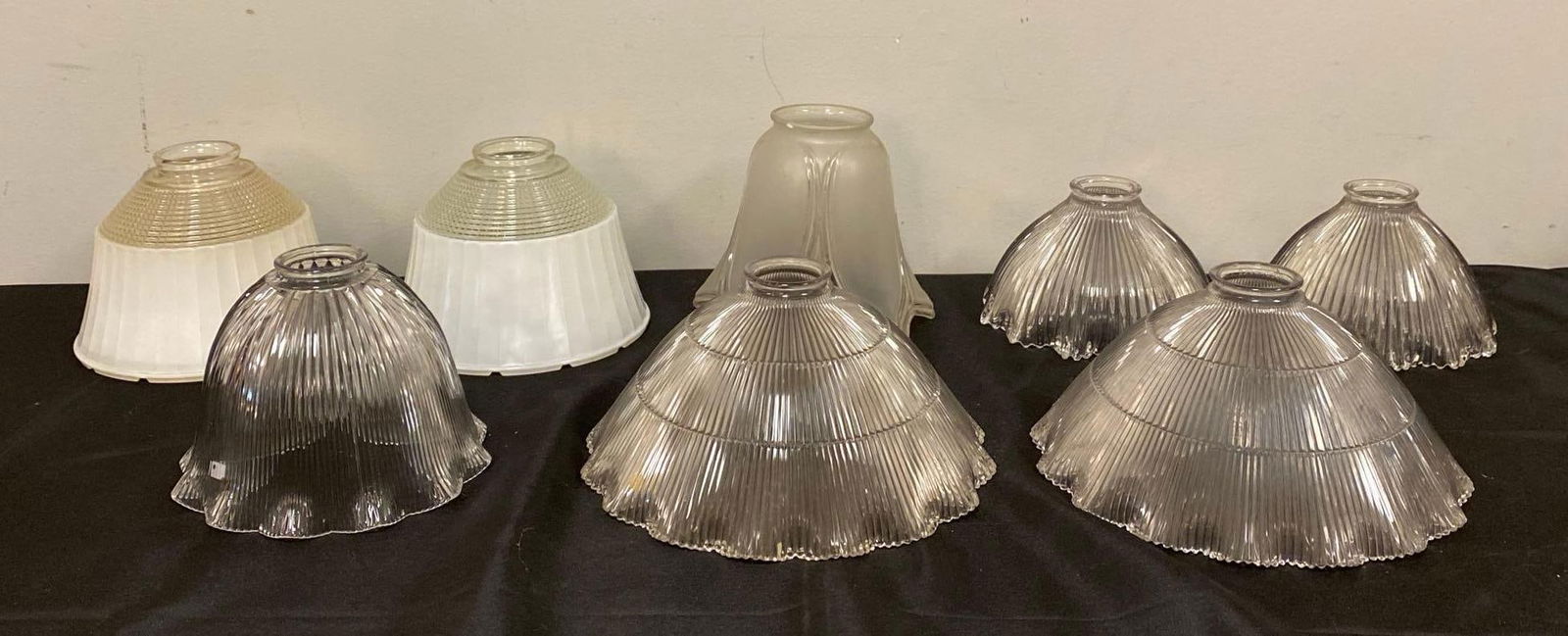 Group of Antique Pressed Glass Lamp Shades (1 of 3)