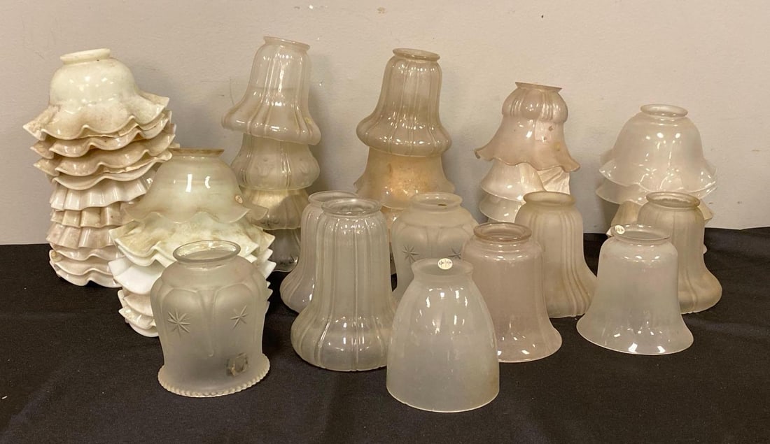 Group of Assorted Glass Lamp Shades (1 of 3)
